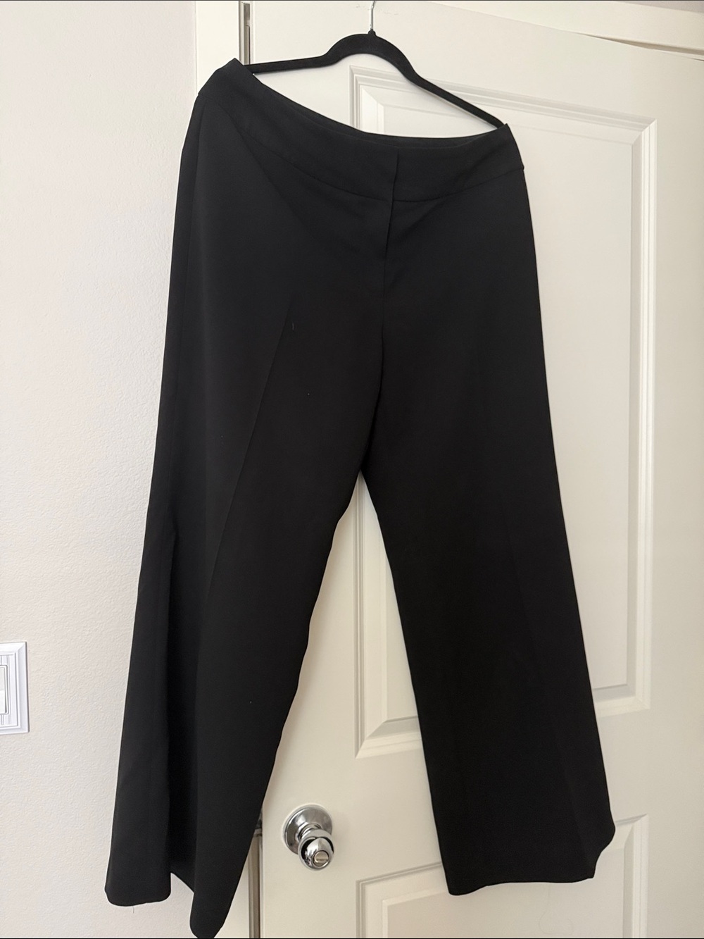 Kasper Black Wide-Leg Pull-On Pants